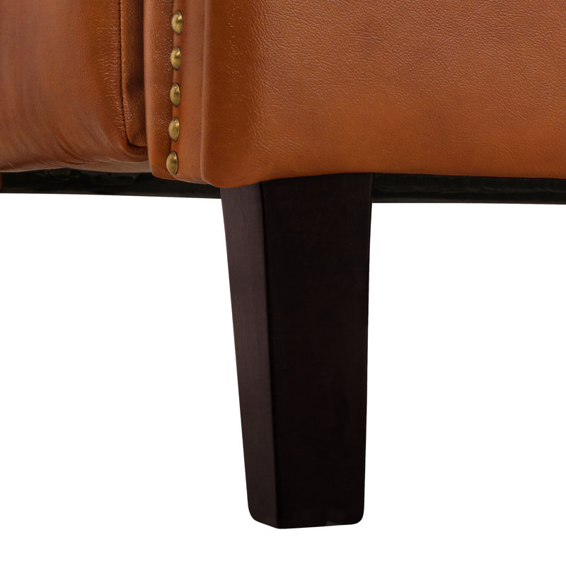 Kindalyn Traditional Breathable Top Grain Genuine Leather Recliner, Camel