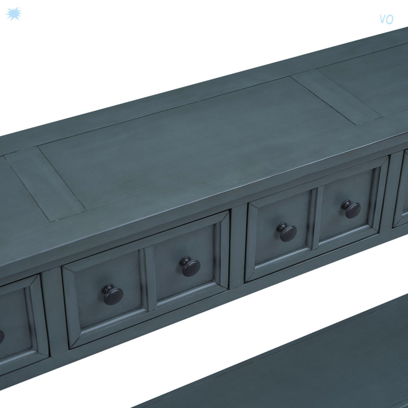 Rustic Entryway Console Table, Long Sofa Table, Navy