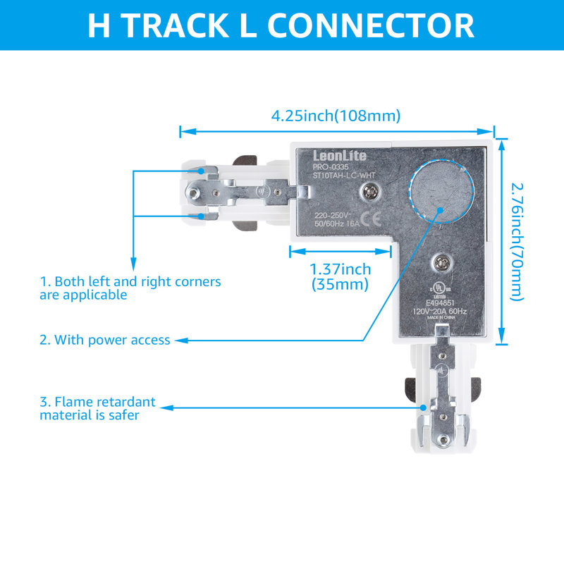 Connecteur Vectis H pour voie L, accessoire de voie à circuit unique, blanc, Blanc