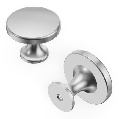 Forge Collection Round Knob - 1-3/8 " Diameter Cabinet Knob Chrome - Farmhouse Hardware for Drawers & Cabinetsv