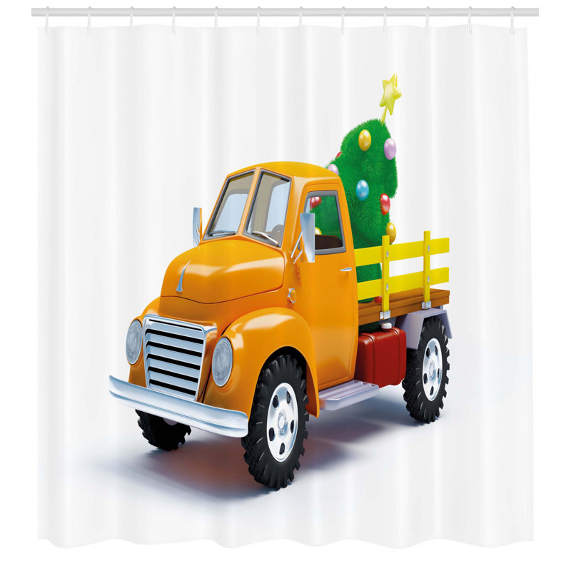 Rideau de douche à chariot simple noël, H 75 po x l 69 po