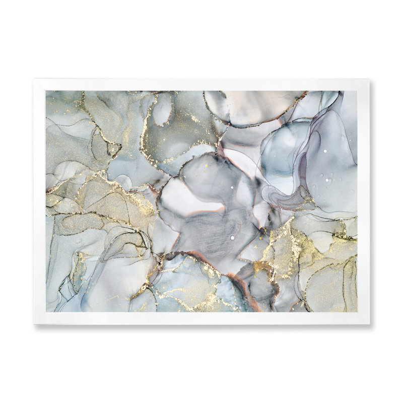 «Gray and Yellow Tender», impression sur toile, H 16 po x l 32 po x P 1 po, Cadre photo blanc