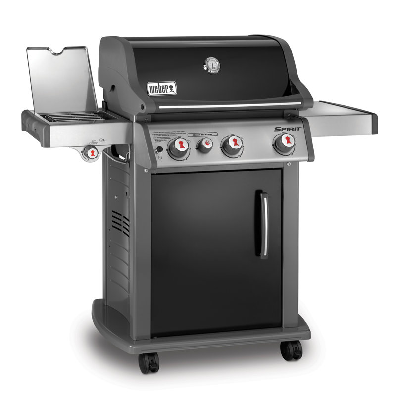 Spirit® Weber 3 - Burner Free Standing Liquid Propane 32000 BTU Gas Grill with Side Burner 2 Piece Set