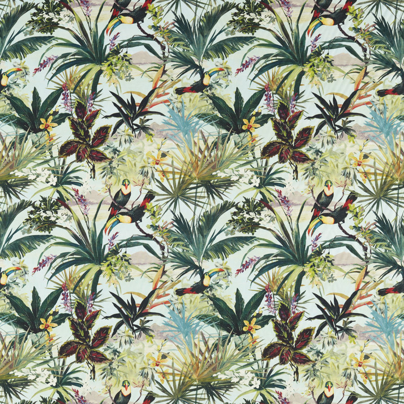 Exotica 2 Toucan Performance Fabric, Sky