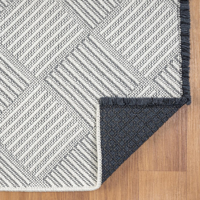 Tapis moderne à carreaux antidérapant lavable, Rectangle 6 pi x 9 pi