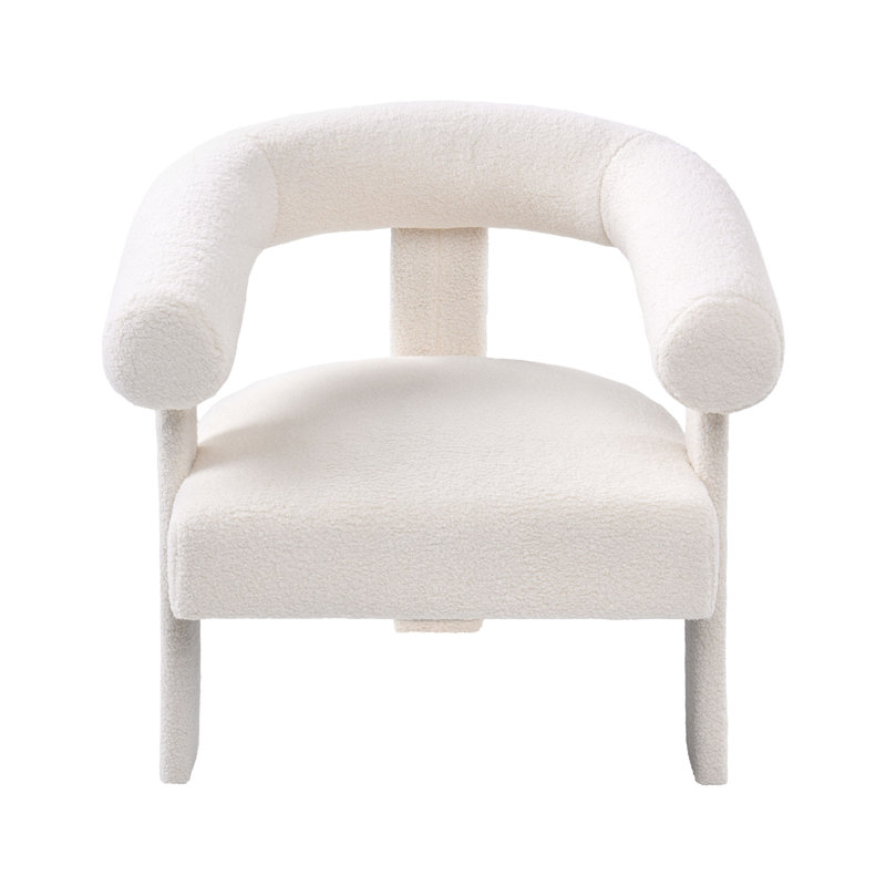 Armchair Aliany Boucle, White