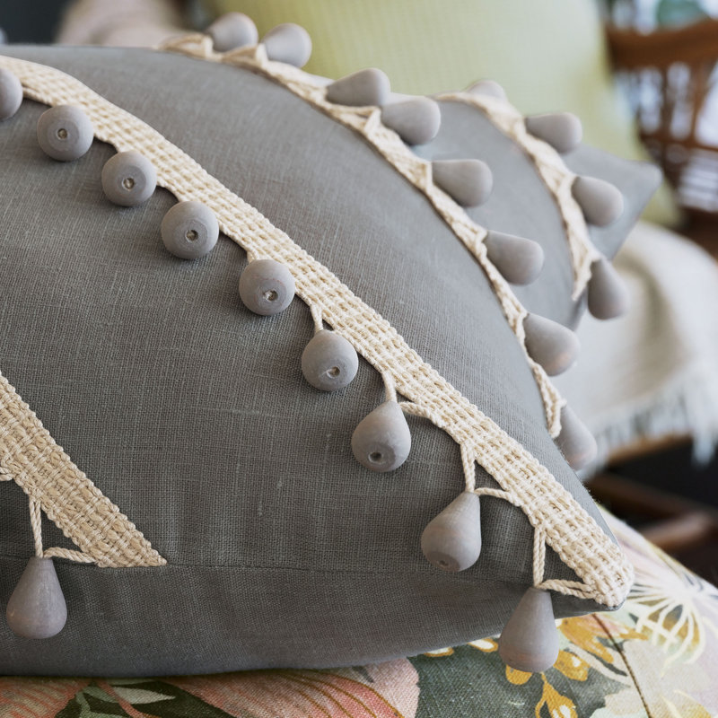 Housse et insert de coussin décoratif à bordure diagonale Felicity