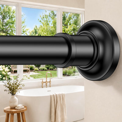 Tringle à rideau de douche noire à tension de 30 à 120 po