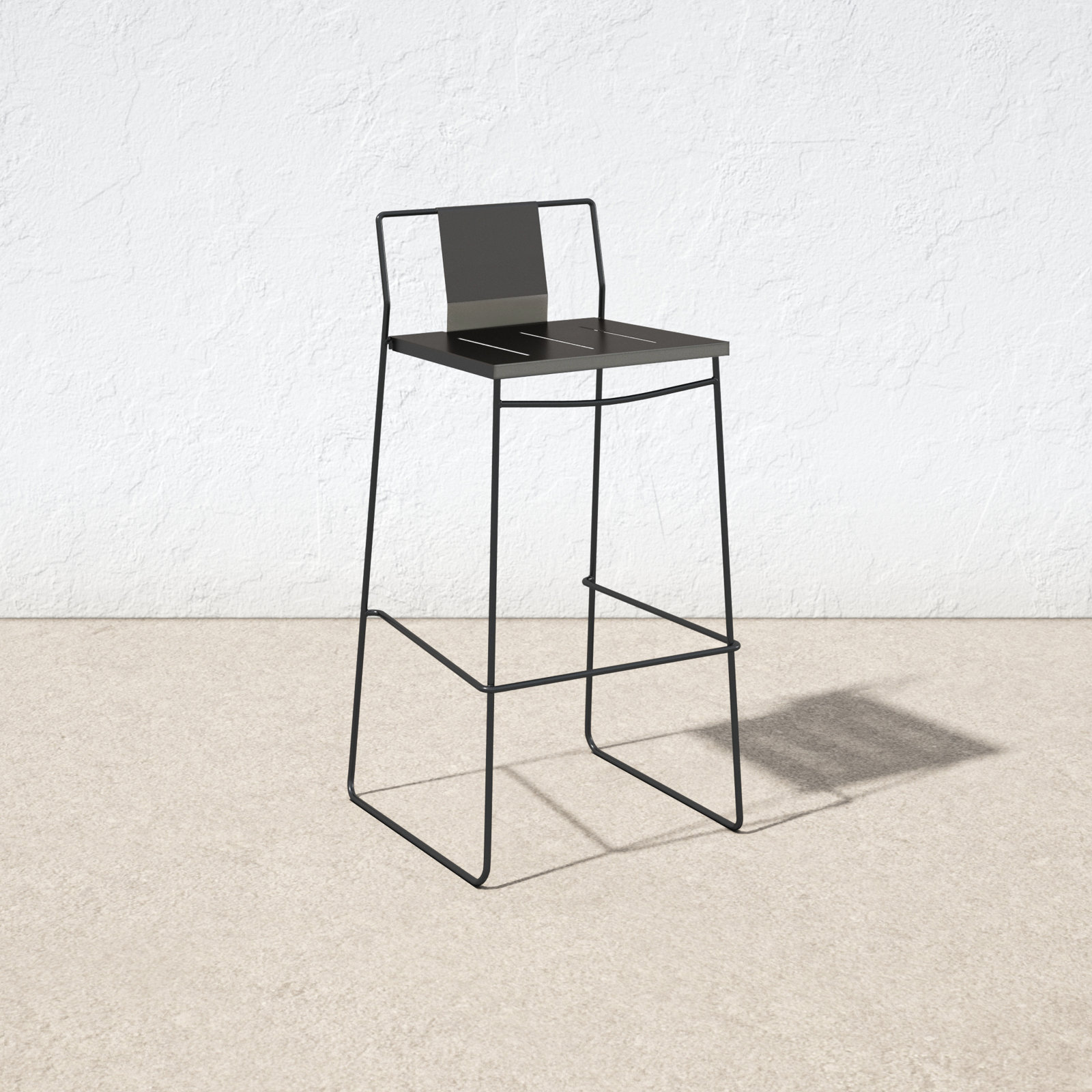 Avers 36.75'' Outdoor Bar Stool, Matte Coal