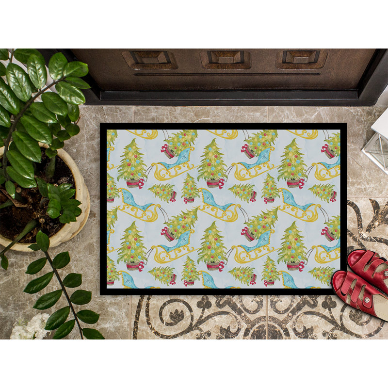 Tapis pour porte d’extérieur antidérapant Anne, H 0,25 po x l 27 po x P 18 po