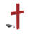Red Cross, Christian LIGHTED Church Sign Red Plexiglass LED Light W/ AA Battery