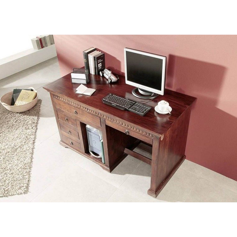 Oxford Solid Wood Writing Desk, Nougat