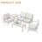 Clinkscales Teak Outdoor Four-person Patio Set with Cushions and Two Tables-115068873-115068875