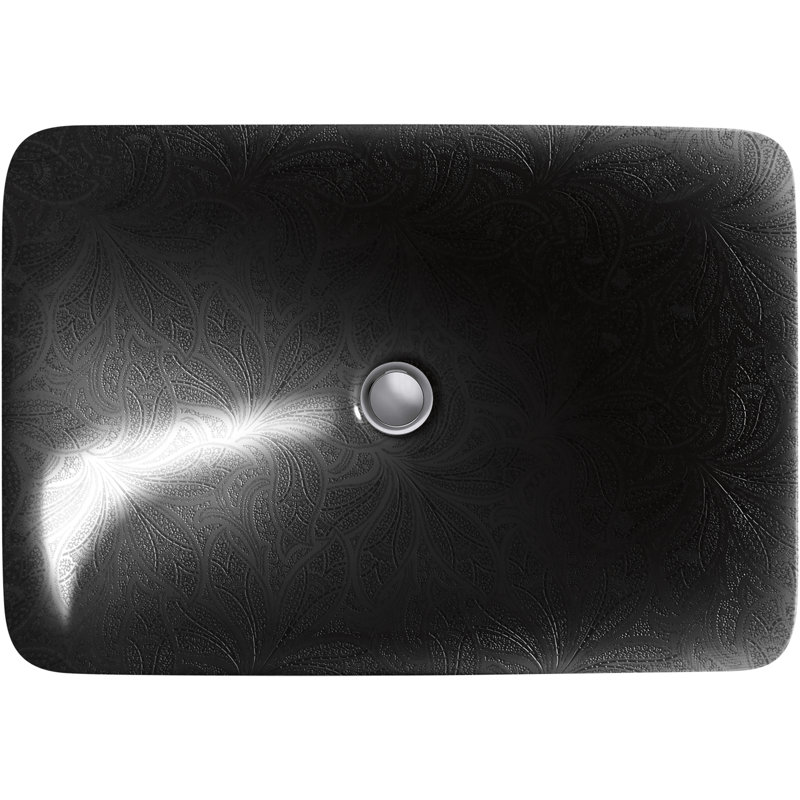KOHLER Sartorial Paisley Carillon ARTIST EDITIONS Rectangle Wading Pool Bathroom Sink, Black