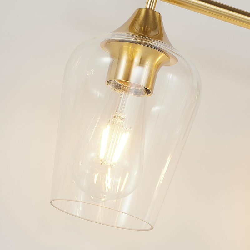 Modern Bathroom Vanity Light Fixture With Clear Glass Shades, 2-Light Wall Sconce For Bathroom, Bedroom, And Hallway, 