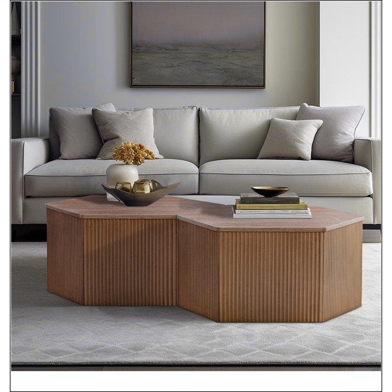 Table basse cannelée