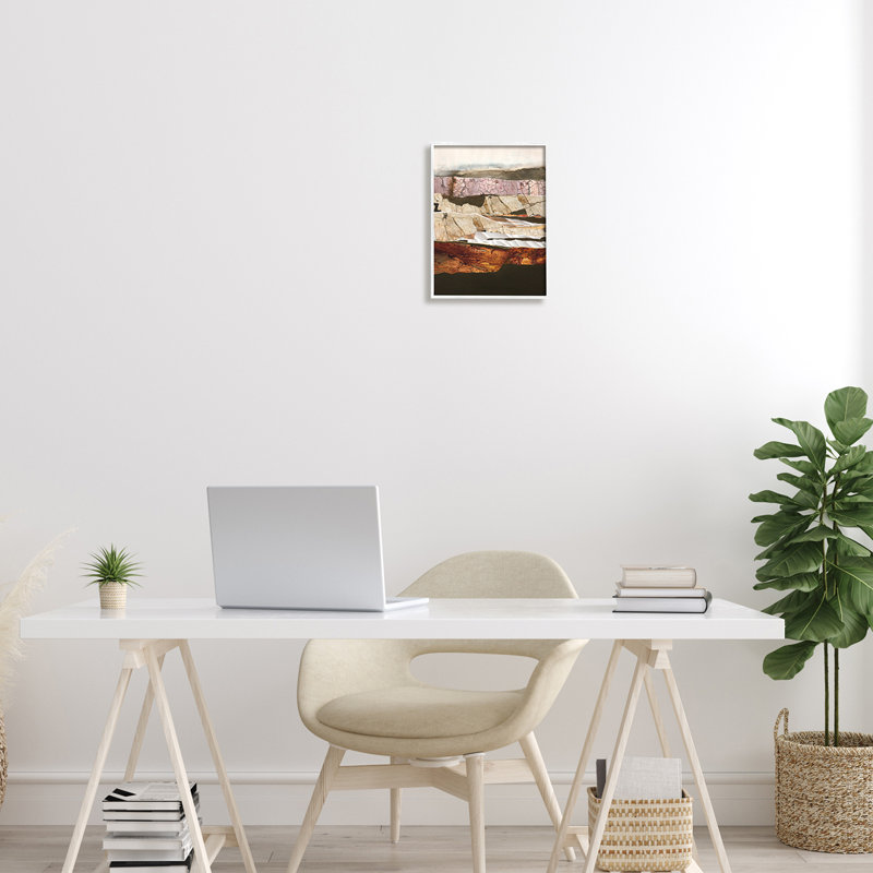 Motif abstrait de paysage géodésique de roches abstraites par Design Fabrikken - Peinture, H 14 po x l 11 po x P 1,5 po