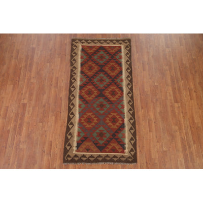 Tapis de couloir oriental géométrique Kilim 3 x 7