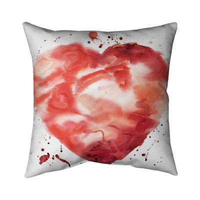 Big Heart - Red Poly Twill Throw for Home Decor | Cozy Accent – Throw Pillow Cover Only, Double-Sided Print, Insert Not Included