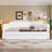 Queen Size Upholstered Platform Bed with USB and Trundle-2029838368