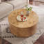 Table basse cylindrique moderne en loupe de bois de 89 cm (35 po), table d'appoint cylindrique, table basse-76881186-76881187