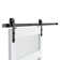 84'' Solid Manufactured Wood Glass PVC Surface with Installation Hardware Kit Double Barn Door