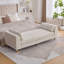 Upholstered Bench with Armrests and 2 Bolster Pillows-2141298448