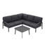 Ensemble de canapé d'angle en L avec table basse, structure en aluminium résistant aux intempéries, coussins lavables pour balcon de patio, gris-1607208304