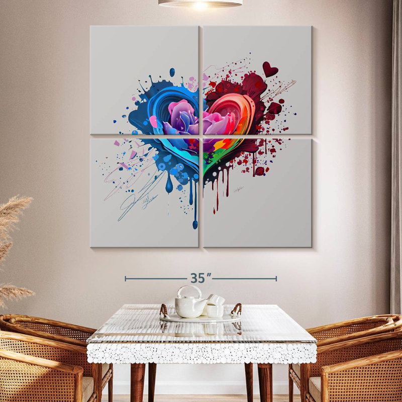 Hardie en forme de cœur abstrait texturé, H 50 po x l 50 po