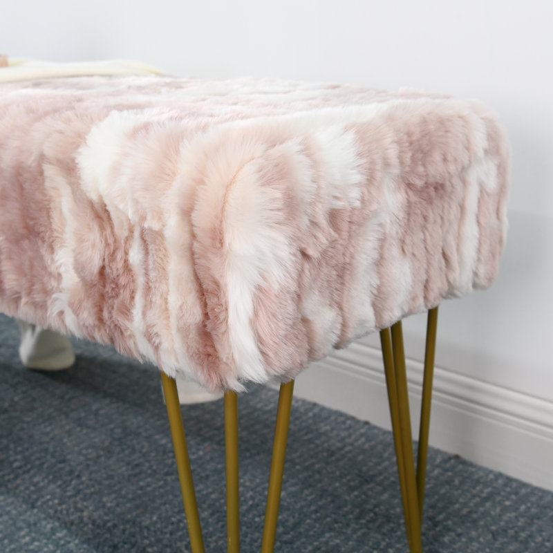 Markie Upholstered Ottoman, Pink