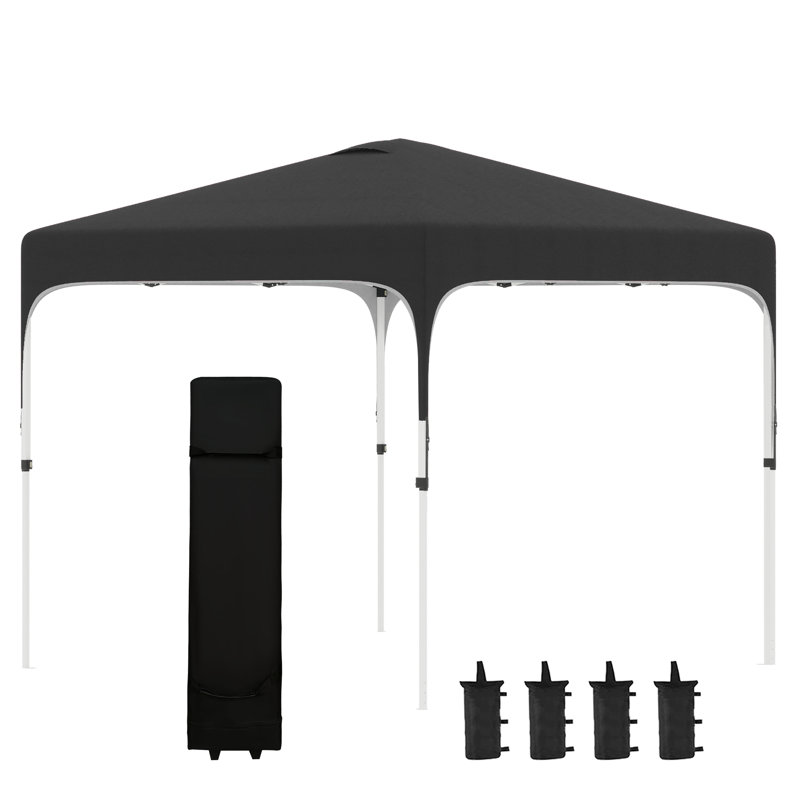 Pavillon de jardin 10 po x 10 po Outsunny, Noir