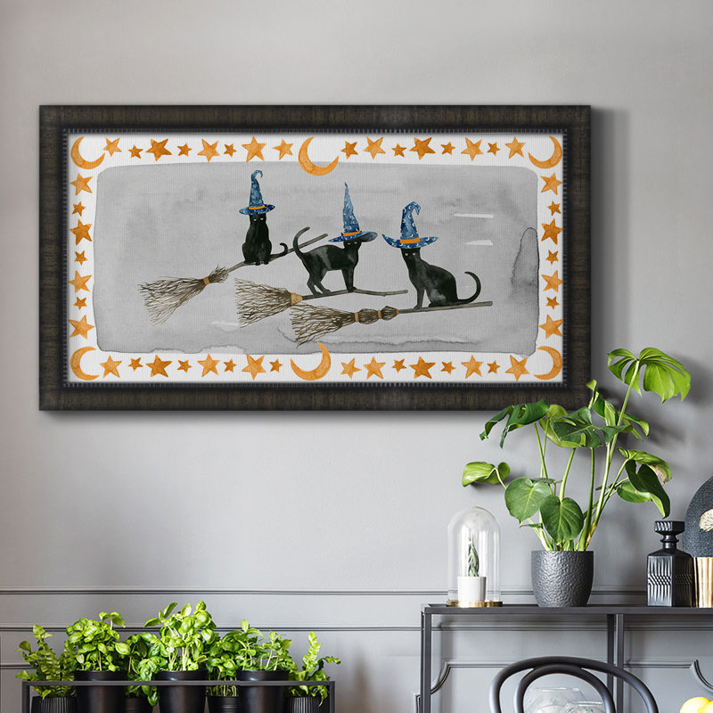 " Black Cat Collection D ", Black, 25" H x 45" W x 1" D