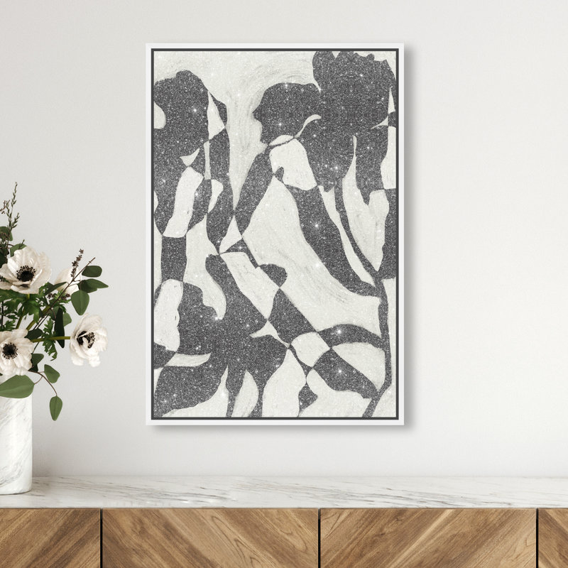 Floral Contrast Print by Oliver Gal, 16"H x 11"W, White Floater Frame