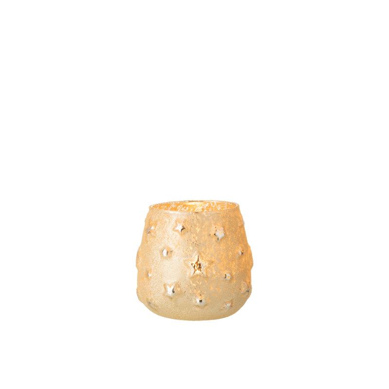 Sweet Glass Tabletop Votive Holder, 11cm H x 11.5cm W x 11.5cm D, Gold