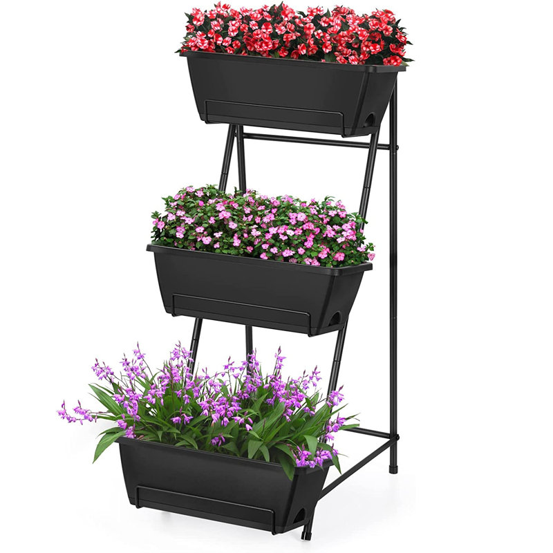 Jardin vertical en plastique Nathanim, Noir, H 37,7 po x l 16,8 po x P 16 po