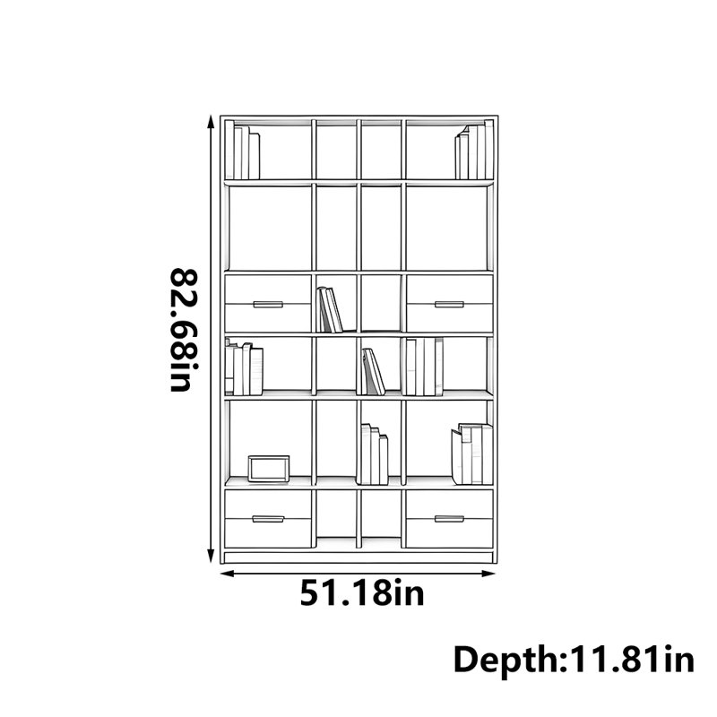 Modern simple large capacity bookcase