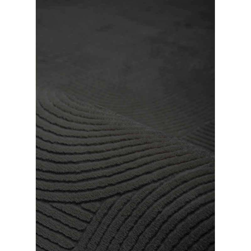 Tapis de couloir Elion Modern lavable à la machine, couleur anthracite, Charcoal, Runner 2'6" x 8'