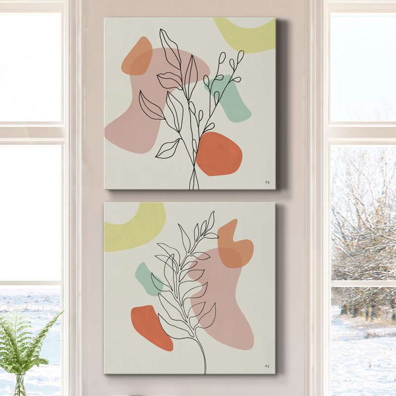 «Growing Strong I», ensemble de 2 peintures, H 32 po x l 64 po x P 1 po, Toile tendue