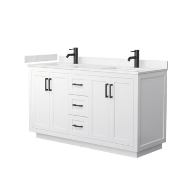 Miranda 60" Freestanding Double Bathroom Vanity with Cultured Marble Top