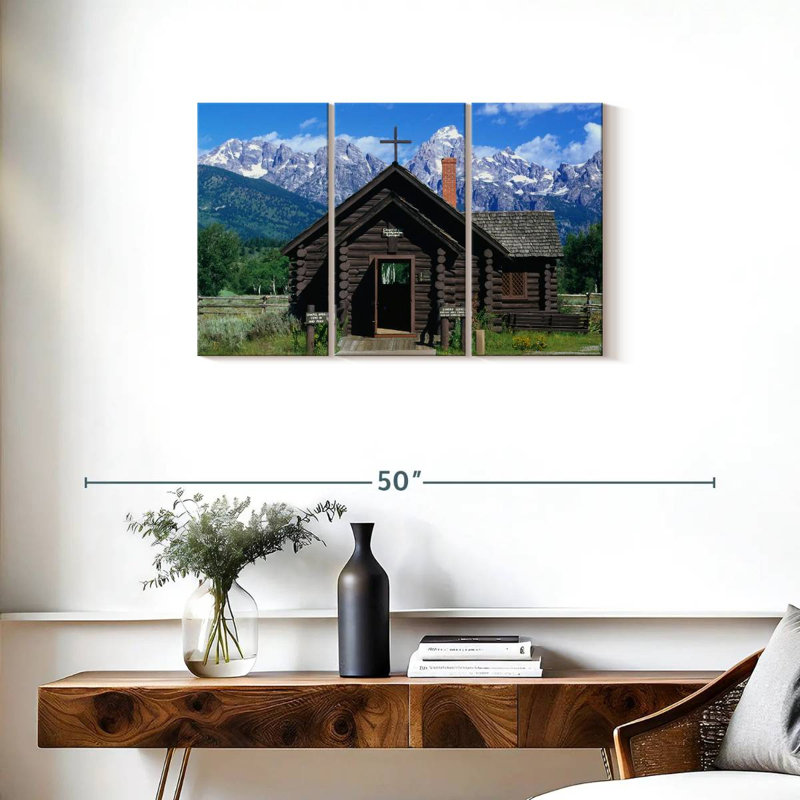 Chapelle en rondins de bois, H 20 po x l 33 po