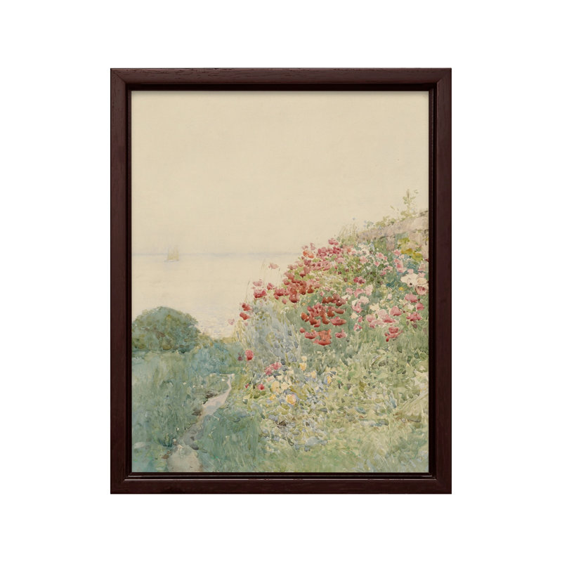 Champ de coquelicots, Canevas, H 12 po x l 16 po, Encadrement brun