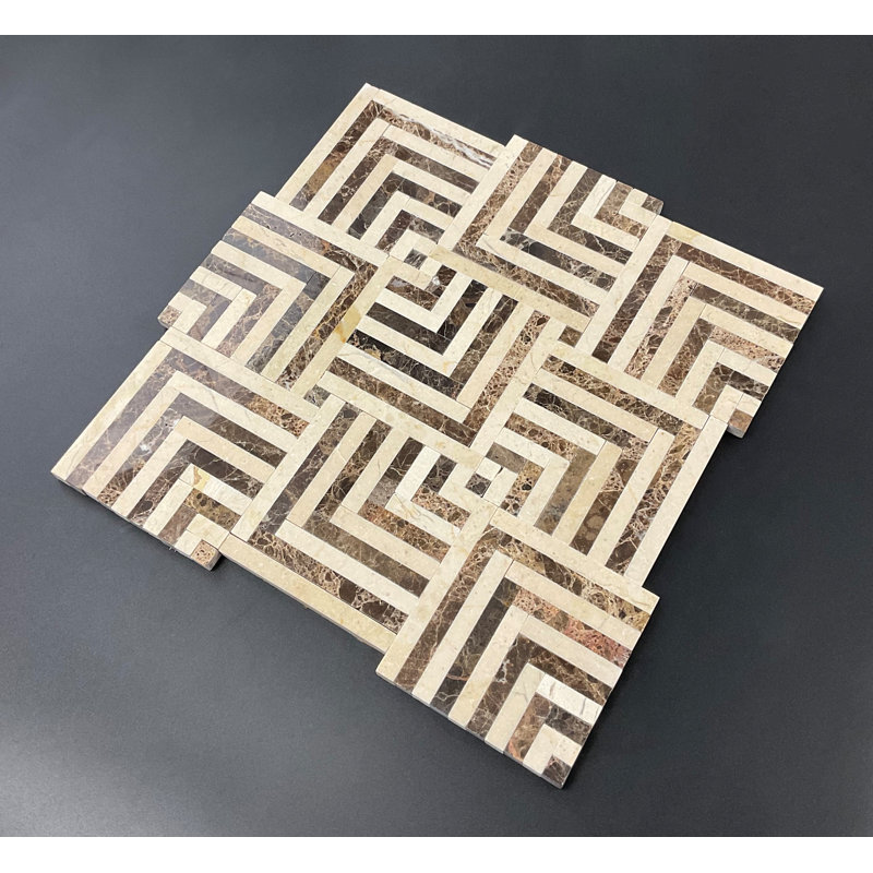 Natural Stone Mosaic Wall & Floor Tile, Irovy/Dark Emperador