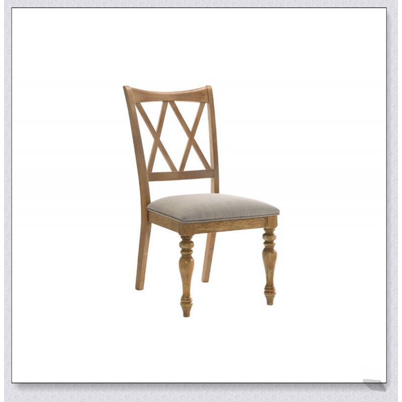 Ensemble de 2 chaises de salle à manger en chêne naturel antique