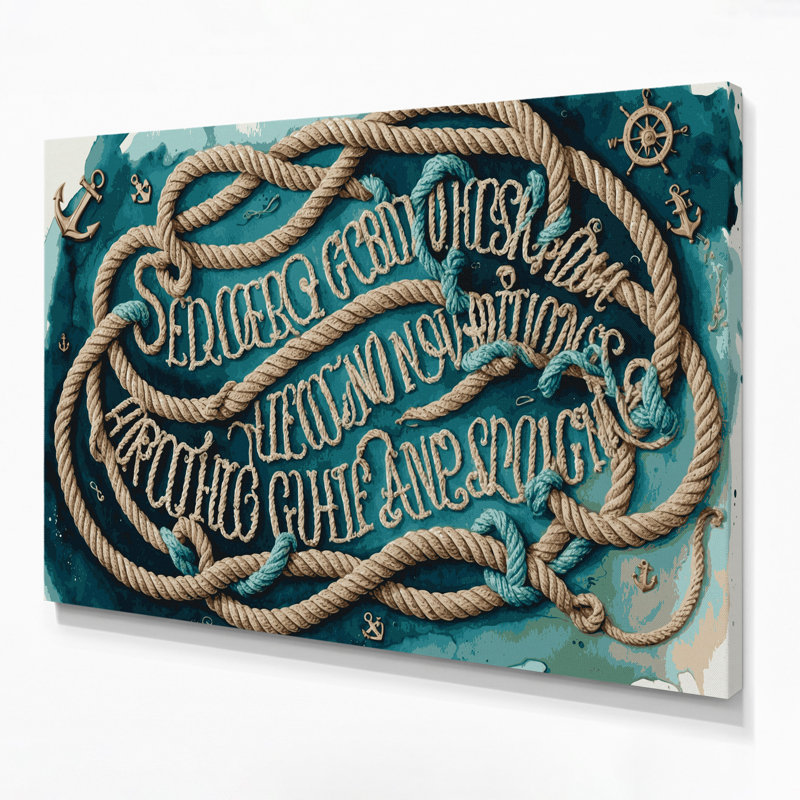 «Nautical Nautical phrases», art mural sur toile grise, H 8 po x l 10 po