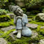 Statue de Bouddha couché serein, haute figurine de Bouddha méditant en résine de 16,34 po, décor zen résistant aux intempéries pour le patio, la cour et l'espace de méditation
