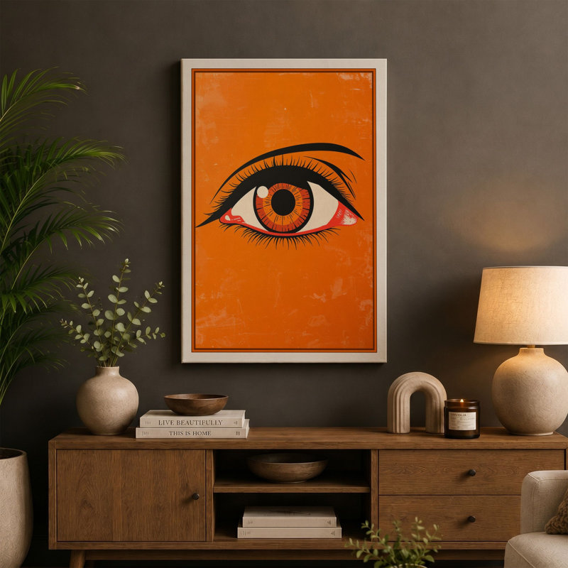 Watchful Gaze Modern - Wrapped Canvas, 30x20 - 76.2 x 50.8 cm, Teal Border