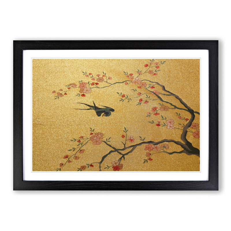 Flying Bird by Cui Bai - Picture Frame Painting Print, 48cm H x 65cm W x 2cm D, Black Framed