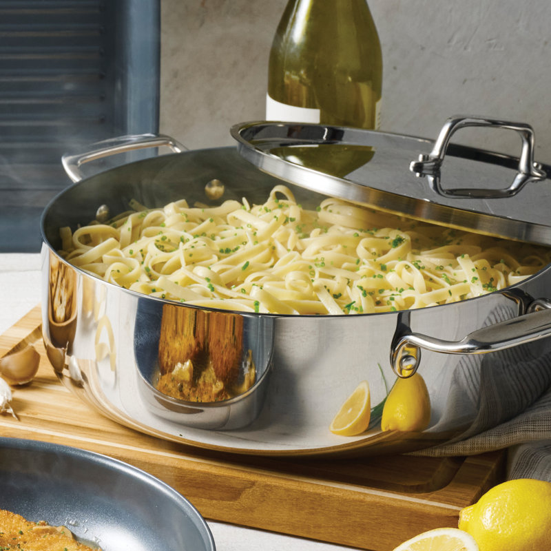 Casserole recouverte de céramique de 6,5 pte avec intérieur en céramique - intérieur prêt à induction, 6,5 pintes