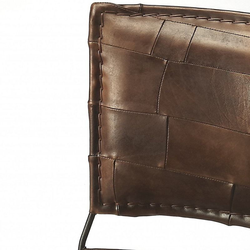  Chaise d'appoint en similicuir brun