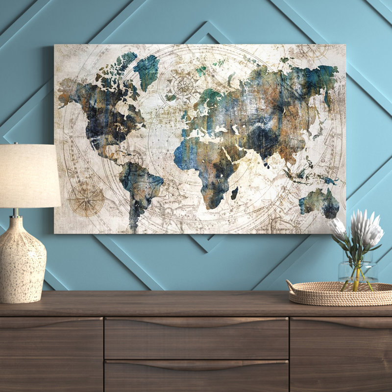 Celestial Map by Isabelle Z - No Frame Giclee Art Print on Canvas, 66.04 cm H x 45.72 cm W x 3.175 cm D, No Frame